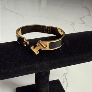 Gold and Black H Bracelet